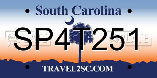 SP4T251 South Carolina License Plate
