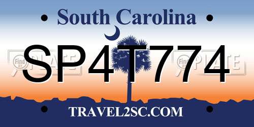 SP4T774 South Carolina License Plate