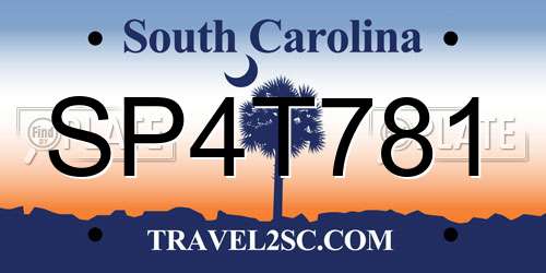 SP4T781 South Carolina License Plate