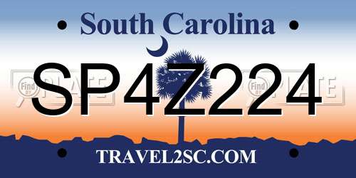SP4Z224 South Carolina License Plate