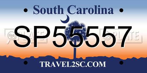 SP55557 South Carolina License Plate