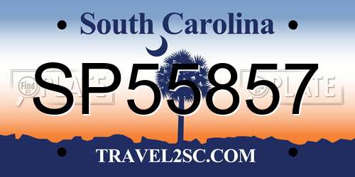 SP55857 South Carolina License Plate