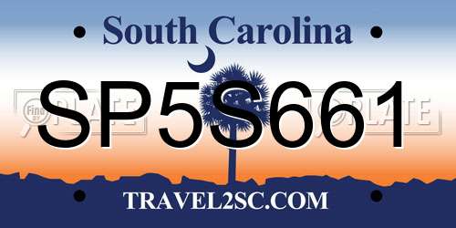 SP5S661 South Carolina License Plate