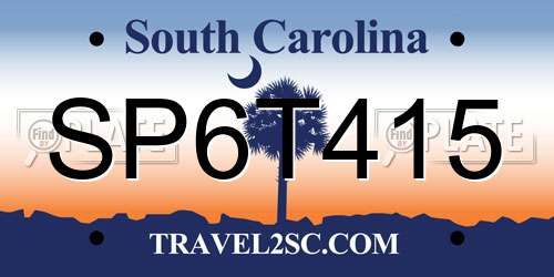 SP6T415 South Carolina License Plate
