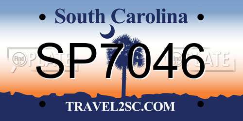 SP7046 South Carolina License Plate