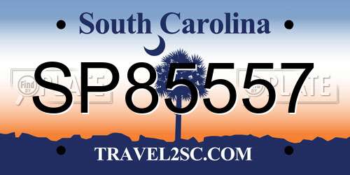 SP85557 South Carolina License Plate