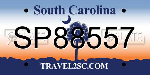 SP88557 South Carolina License Plate