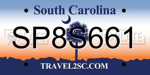 SP8S661 South Carolina License Plate