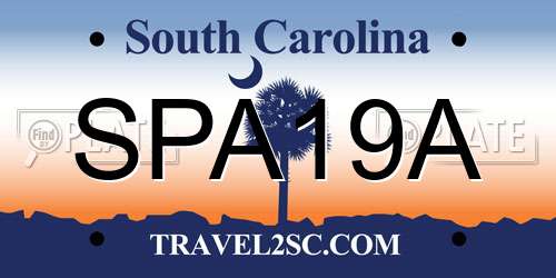 SPA19A South Carolina License Plate