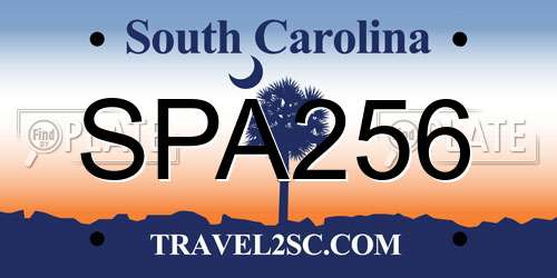 SPA256 South Carolina License Plate