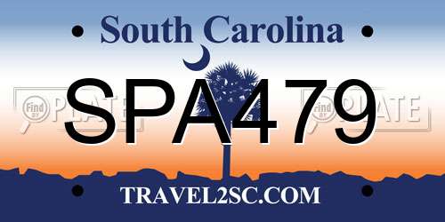 SPA479 South Carolina License Plate