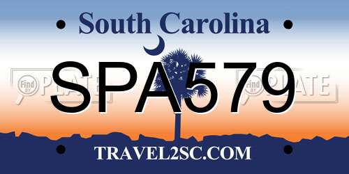 SPA579 South Carolina License Plate