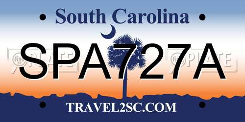 SPA727A South Carolina License Plate