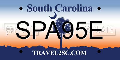 SPA95E South Carolina License Plate