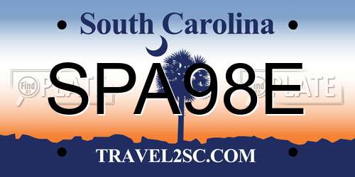 SPA98E South Carolina License Plate