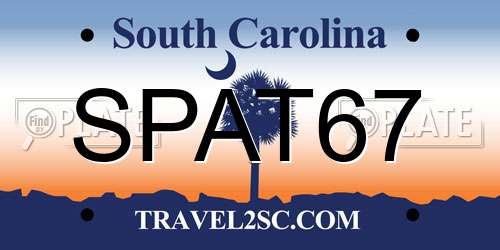 SPAT67 South Carolina License Plate