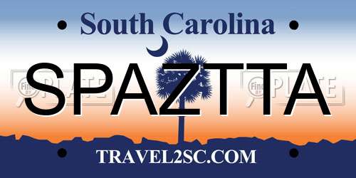 SPAZTTA South Carolina License Plate