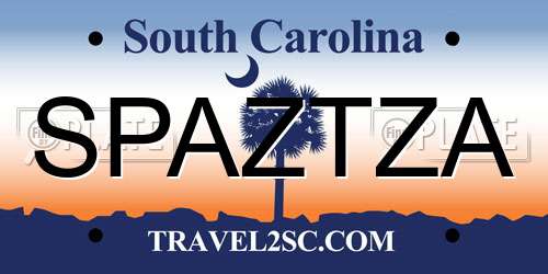 SPAZTZA South Carolina License Plate