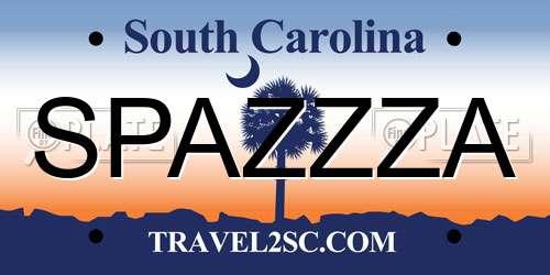 SPAZZZA South Carolina License Plate