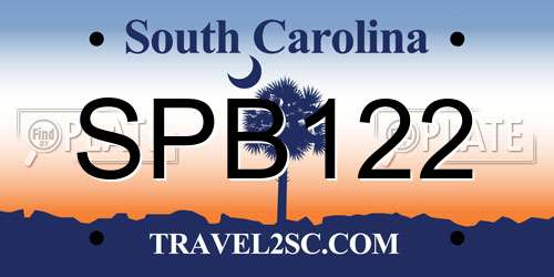 SPB122 South Carolina License Plate