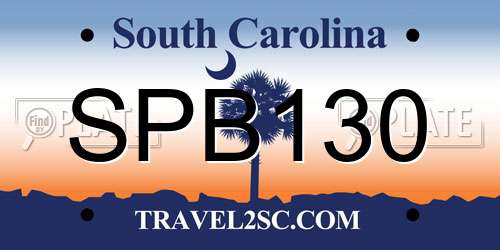 SPB130 South Carolina License Plate