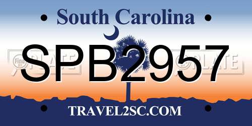 SPB2957 South Carolina License Plate