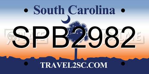 SPB2982 South Carolina License Plate