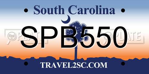 SPB550 South Carolina License Plate