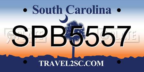 SPB5557 South Carolina License Plate