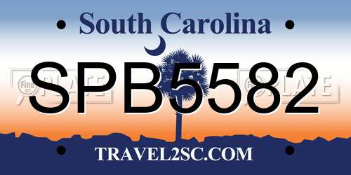 SPB5582 South Carolina License Plate