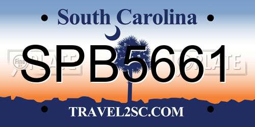 SPB5661 South Carolina License Plate