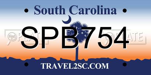 SPB754 South Carolina License Plate
