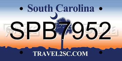 SPB7952 South Carolina License Plate