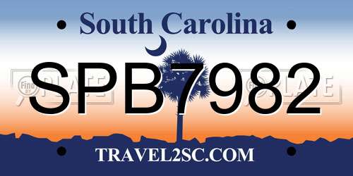 SPB7982 South Carolina License Plate