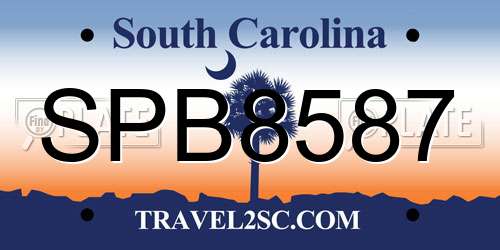 SPB8587 South Carolina License Plate