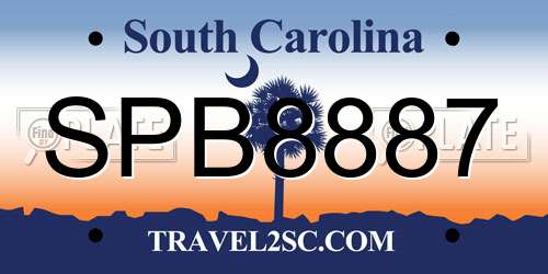 SPB8887 South Carolina License Plate