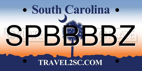 SPBBBBZ South Carolina License Plate