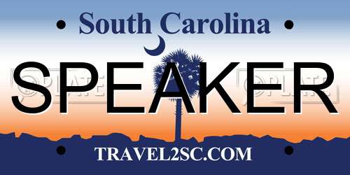 SPEAKER South Carolina License Plate