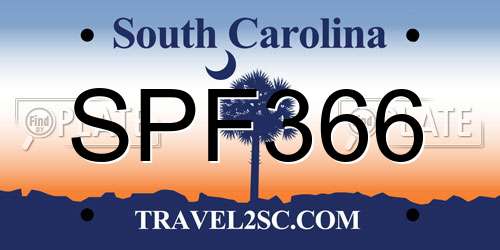 SPF366 South Carolina License Plate