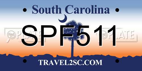 SPF511 South Carolina License Plate
