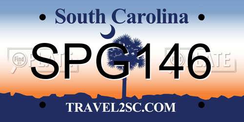 SPG146 South Carolina License Plate
