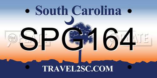SPG164 South Carolina License Plate