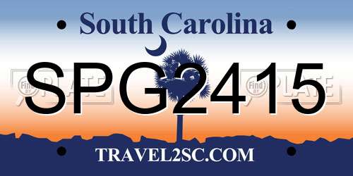 SPG2415 South Carolina License Plate