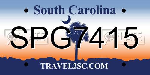 SPG7415 South Carolina License Plate