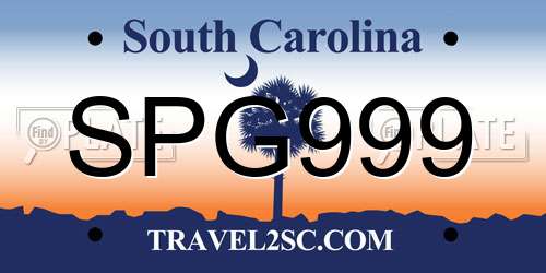 SPG999 South Carolina License Plate