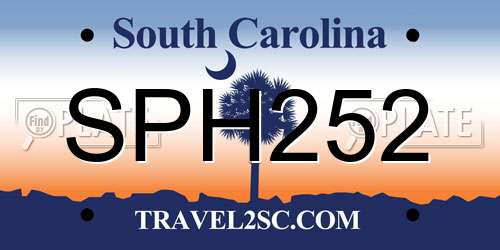 SPH252 South Carolina License Plate