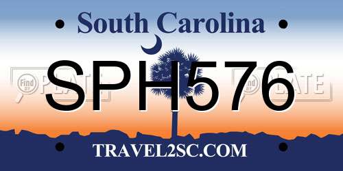 SPH576 South Carolina License Plate