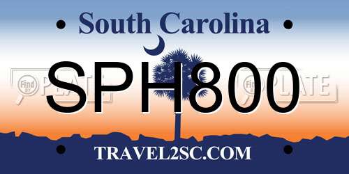 SPH800 South Carolina License Plate