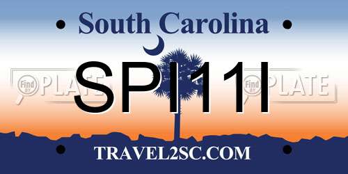 SPI11I South Carolina License Plate