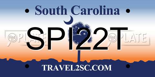 SPI22T South Carolina License Plate